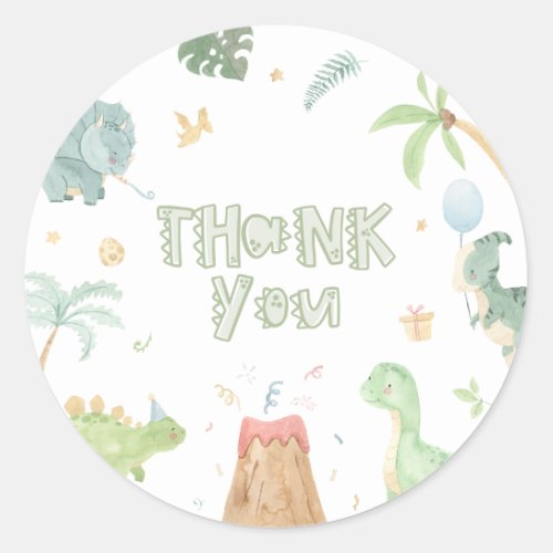 Dinosaur Thank You Sticker