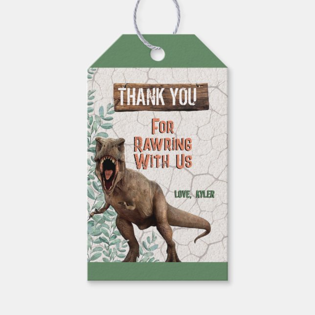 Dinosaur Thank You Tags (Front)