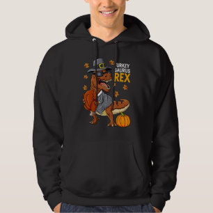 Dinosaur Thanksgiving Boys Turkey Saurus rex Pilgr Hoodie