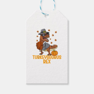 Dinosaur Thanksgiving Boys Turkey Saurus T rex Kid Gift Tags