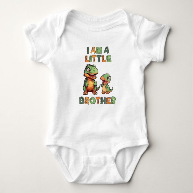 Dinosaur the Little Brother Baby Bodysuit (Front)