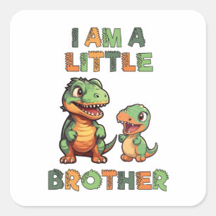 Dinosaur the Little Brother Square Sticker