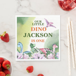 Dinosaur Theme 1st Birthday Napkins