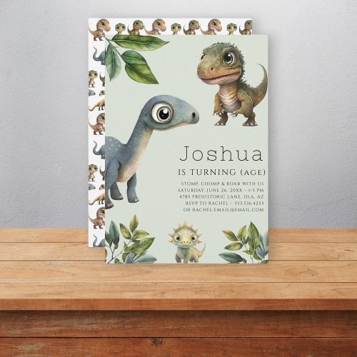 Dinosaur Theme Birthday Party Invitation