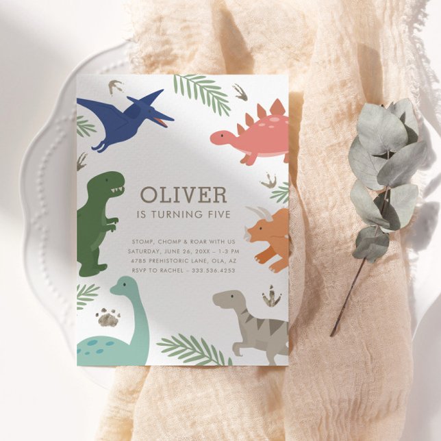 Dinosaur Theme Birthday Party Invitation (Creator Uploaded)