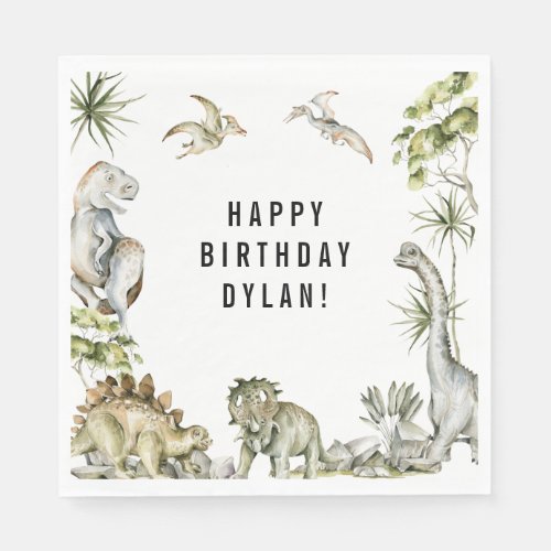 Dinosaur Theme Birthday Party Napkins