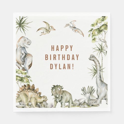 Dinosaur Theme Birthday Party Napkins