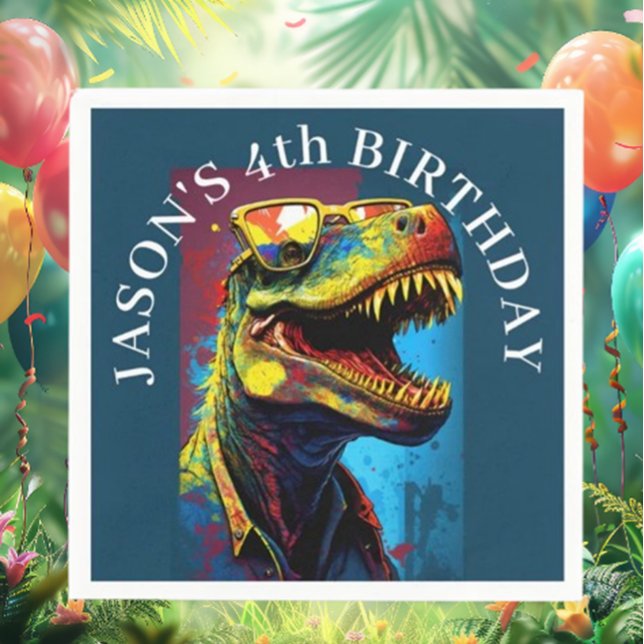  Dinosaur Theme Birthday Party Napkins ( Bring the fun to life and create lasting memories. Get your party supplies now!)
