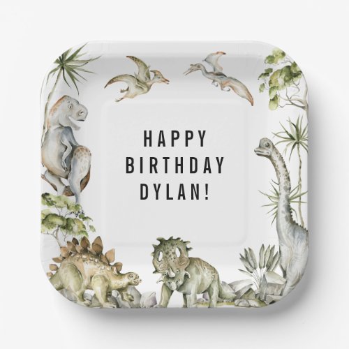 Dinosaur Theme Birthday Party Paper Plates