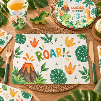 Dinosaur Theme Birthday Party Placemat