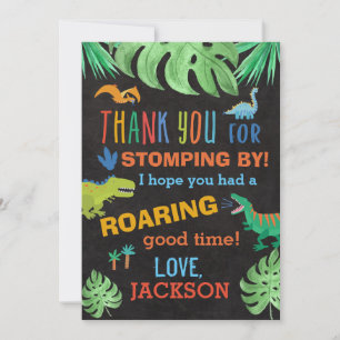 Dinosaur Theme Birthday Party Thank You Cards