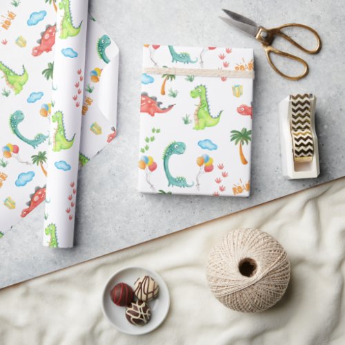 Dinosaur Theme Birthday Party  Wrapping Paper