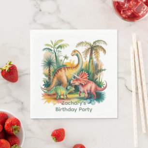 Dinosaur Theme Boy Birthday Party Napkins