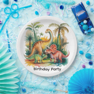 Dinosaur Theme Boy Birthday Party Paper Plates