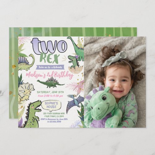 Dinosaur theme party invitation