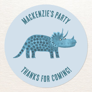 Dinosaur Theme Party Thank You Classic Round Sticker
