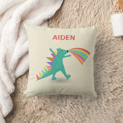 Dinosaur Theme Throw Pillow for  Boy