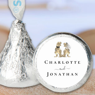 Dinosaur Theme Wedding Black & White Personalized Hershey®'s Kisses®