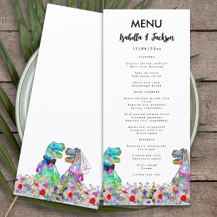 Dinosaur Theme Wedding Colorful Wildflower Menu