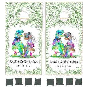 Dinosaur Theme Wedding Cornhole Set