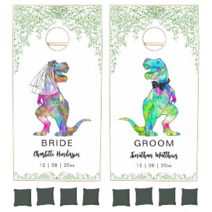 Dinosaur Theme Wedding Custom Cornhole Set