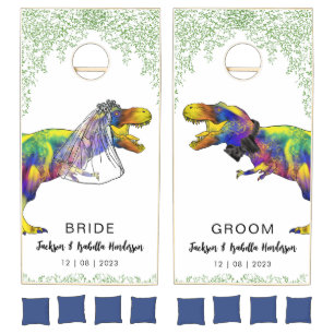 Dinosaur Theme Wedding Custom Cornhole Set