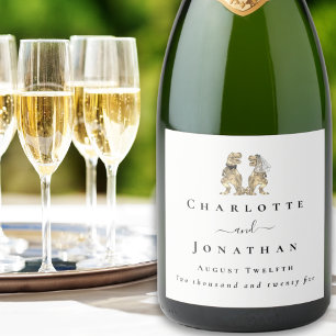 Dinosaur Theme Wedding Custom Sparkling Wine Label