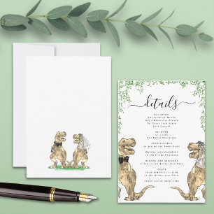Dinosaur Theme Wedding Details  Enclosure Card