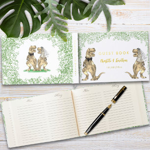 Dinosaur Theme Wedding Gold Foil Foil Guest Book