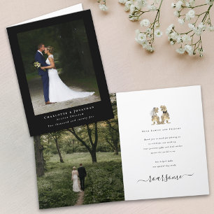 Dinosaur Theme Wedding Photo Thank You Card