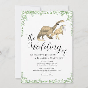 Dinosaur Theme Wedding QR Code Invitation