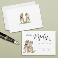 Dinosaur Theme Wedding Reply RSVP Card
