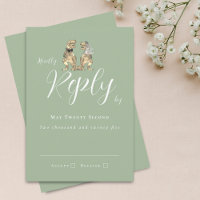 Dinosaur Theme Wedding Reply Sage Green
