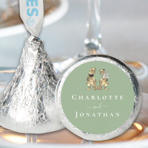 Dinosaur Theme Wedding Sage Green Personalized Hershey®'s Kisses®