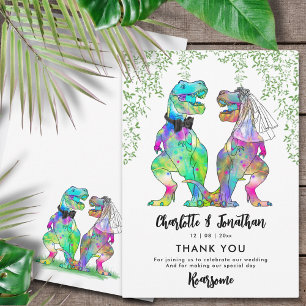 Dinosaur Theme Wedding Thank You