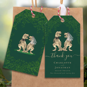 Dinosaur Theme Wedding Thank You Gift Tags