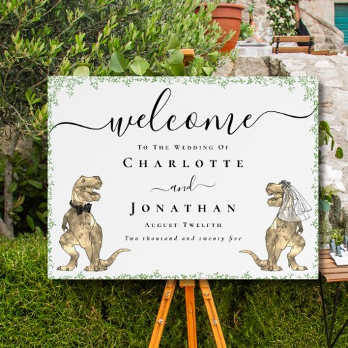 Dinosaur Theme Wedding Welcome Foam Board