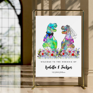 Dinosaur Theme Wedding Welcome Foam Board