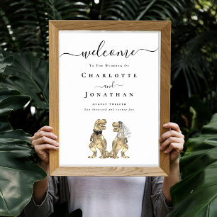 Dinosaur Theme Wedding Welcome Poster