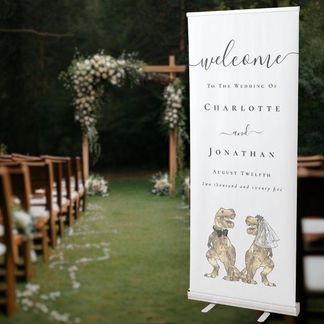 Dinosaur theme Wedding Welcome Retractable Banner (Creator Uploaded)