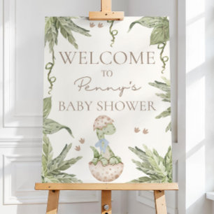 Dinosaur themed baby shower welcome sign,a little foam board