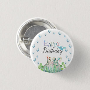 Dinosaur themed birthday button for kids