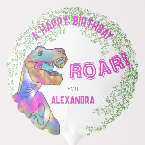 Dinosaur Themed Birthday Party Pink Balloon