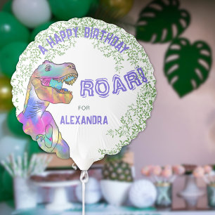 Dinosaur Themed Birthday Party Purple Balloon