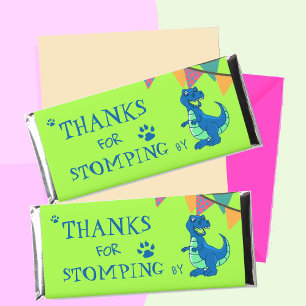 Dinosaur Themed Birthday Party Thank You Candy Hershey Bar Favors