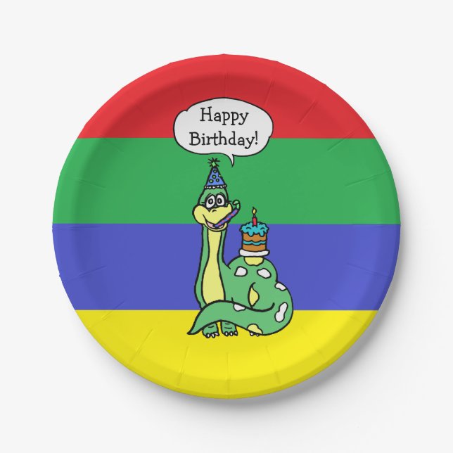 Dinosaur Themed Birthday Plates (Front)
