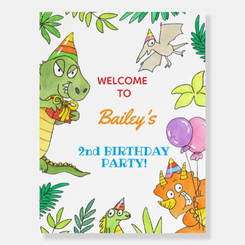 Dinosaur Themed Birthday Welcome Foam Board