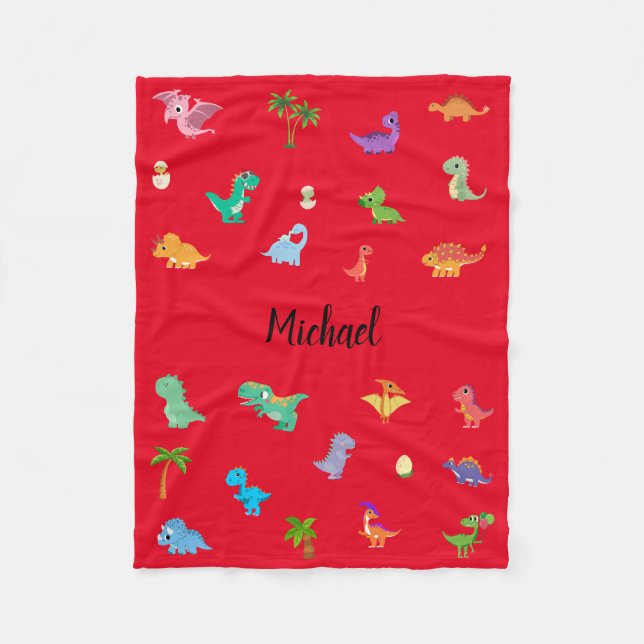 Dinosaur-Themed Blanket for Babies, Kids, Teens (Front)