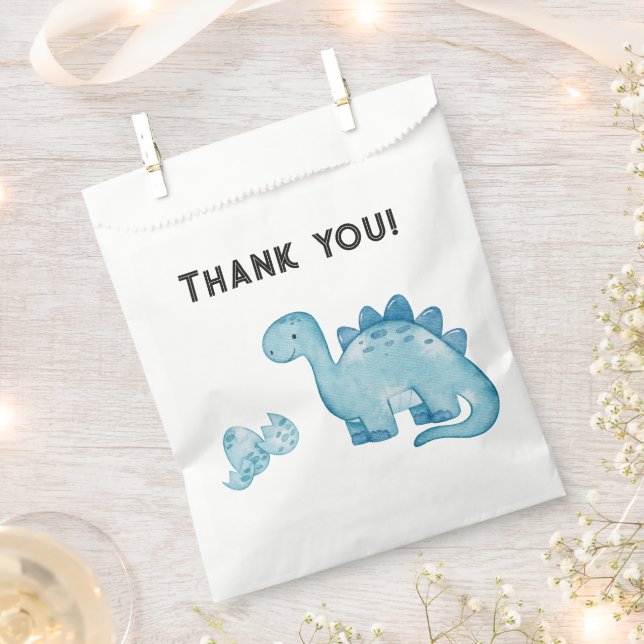 Dinosaur Themed Kids Birthday Party Favor Bag (Clipped)