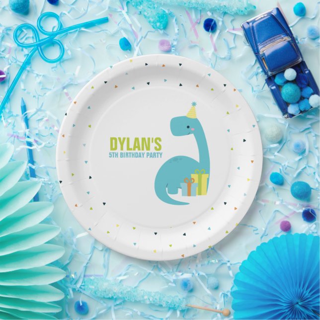 Dinosaur Themed Kids Birthday Party Paper Plates (Party)
